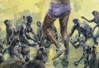 ruotsalainen/2019/5_Among_the_apes_2018_Oil_on_canvas_65x92cm